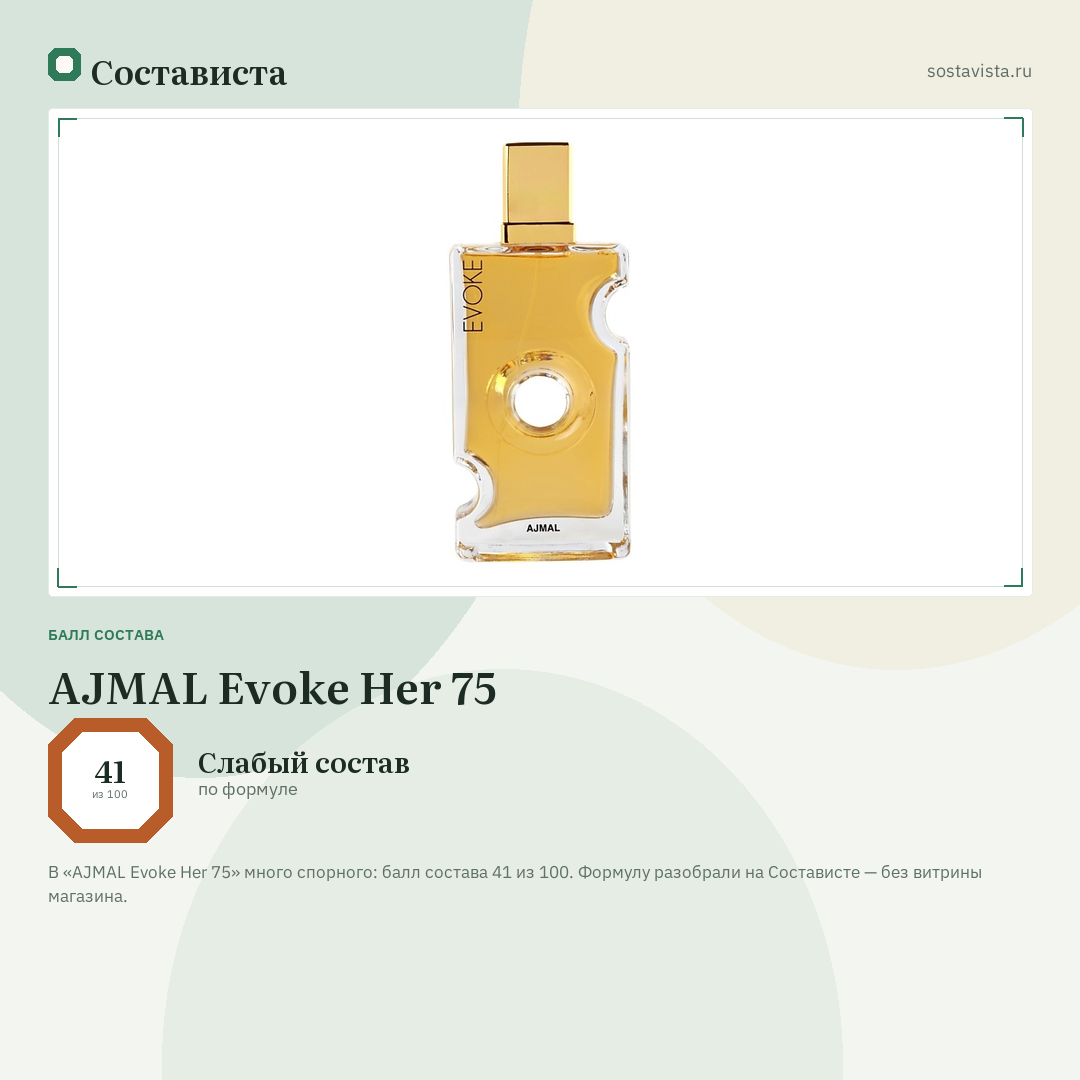 AJMAL Evoke Her 75: балл состава 41 из 100 — Состависта