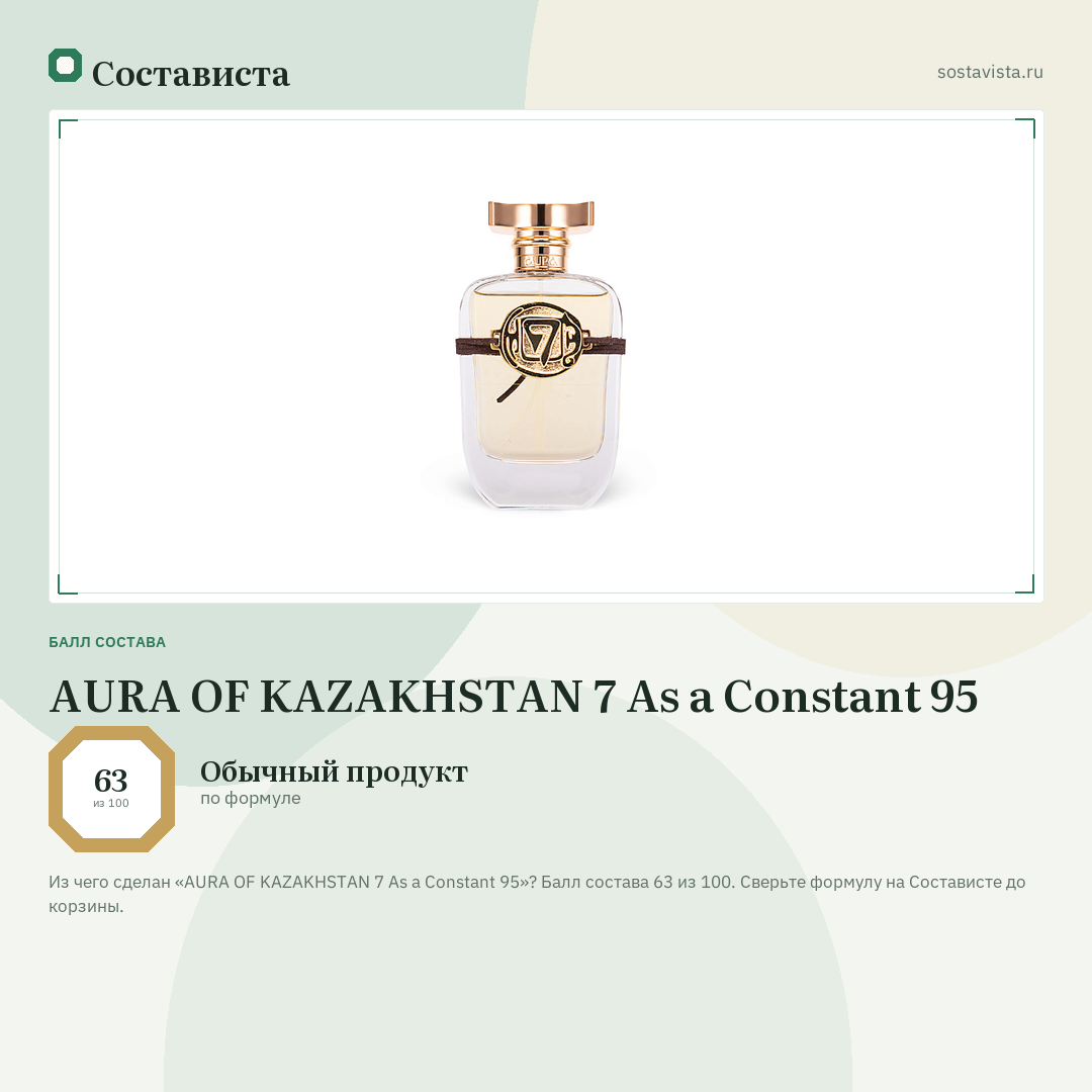 AURA OF KAZAKHSTAN 7 As a Constant 95: балл состава 63 из 100 — Состависта
