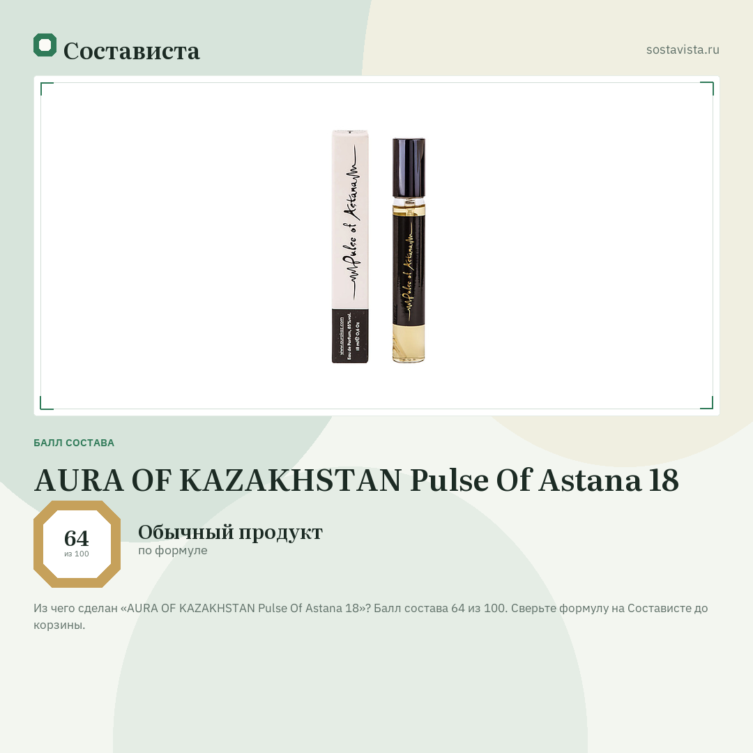 AURA OF KAZAKHSTAN Pulse Of Astana 18: балл состава 64 из 100 — Состависта