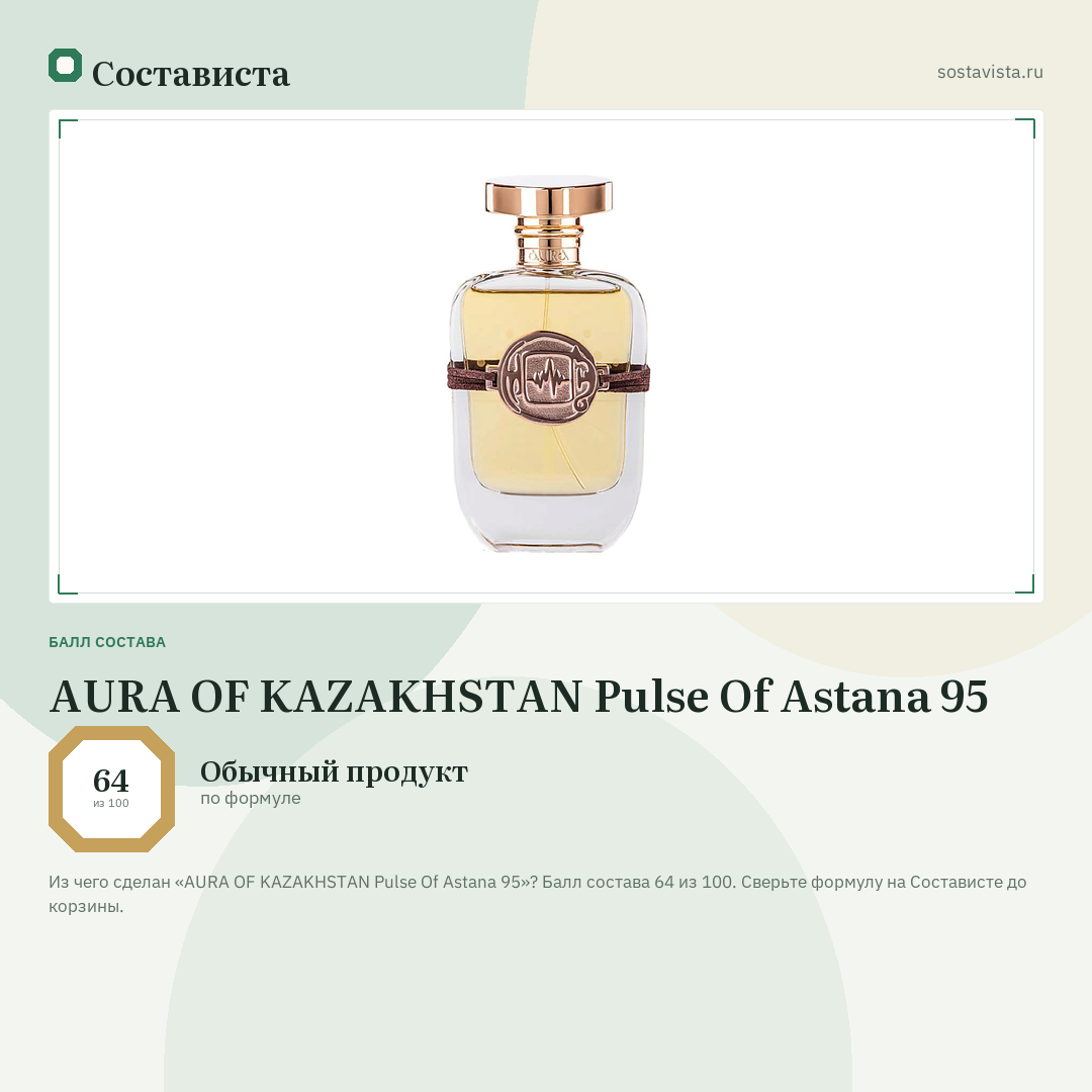 AURA OF KAZAKHSTAN Pulse Of Astana 95: балл состава 64 из 100 — Состависта