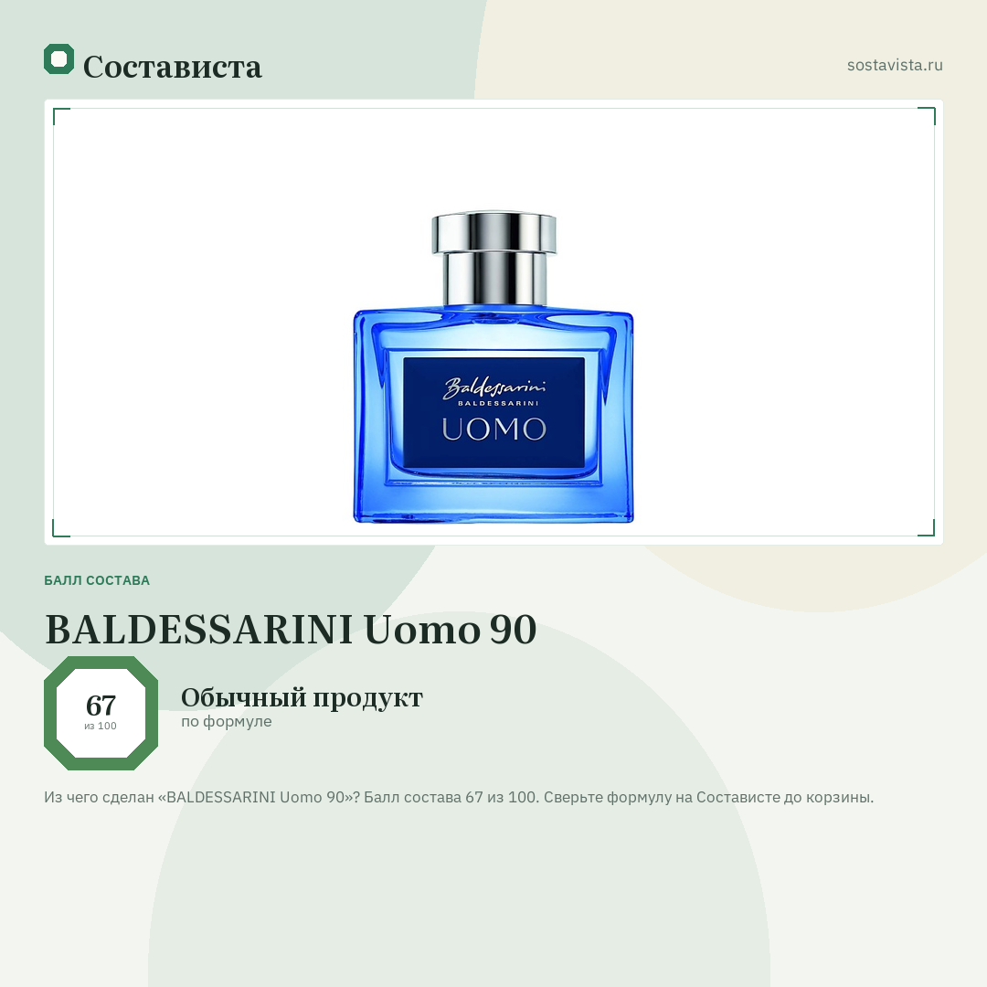 BALDESSARINI Uomo 90: балл состава 67 из 100 — Состависта