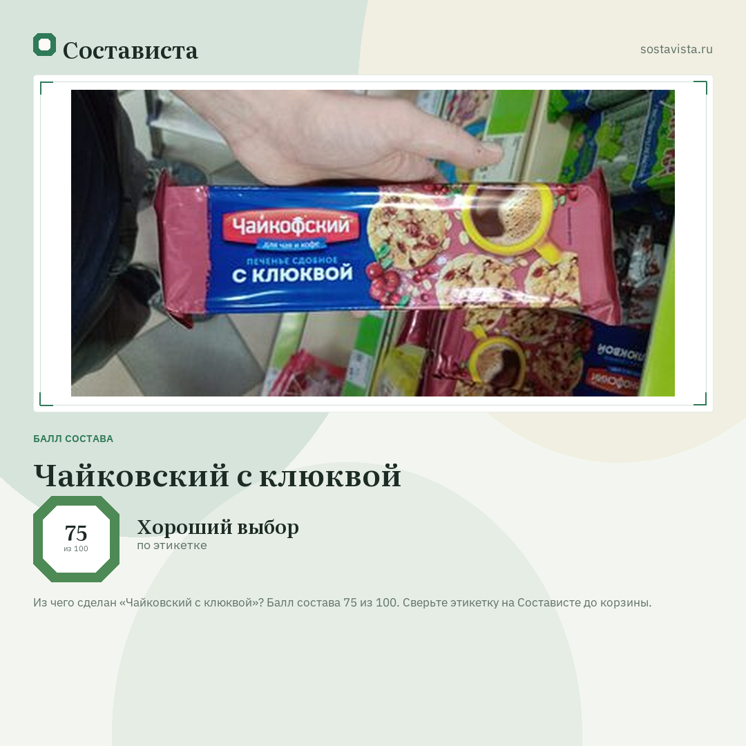 Чайковский с клюквой: балл состава 75 из 100 — Состависта