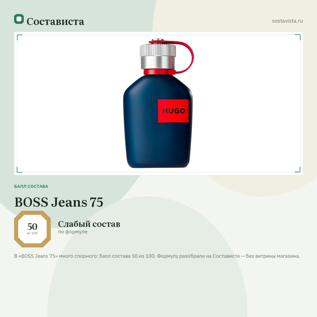 BOSS Jeans 75: балл состава 50 из 100 — Состависта