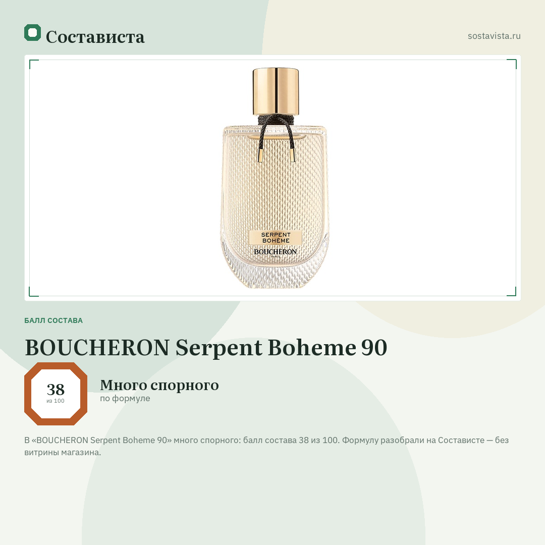 BOUCHERON Serpent Boheme 90: балл состава 38 из 100 — Состависта