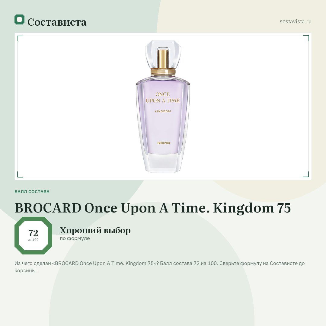 BROCARD Once Upon A Time. Kingdom 75: балл состава 72 из 100 — Состависта