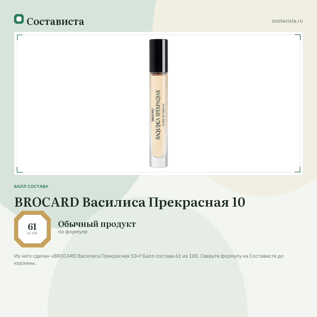 BROCARD Василиса Прекрасная 10: балл состава 61 из 100 — Состависта