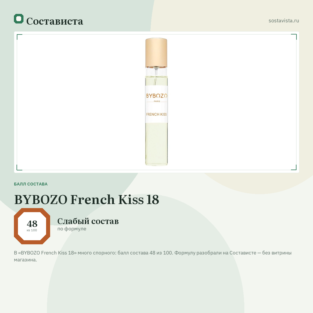 BYBOZO French Kiss 18: балл состава 48 из 100 — Состависта
