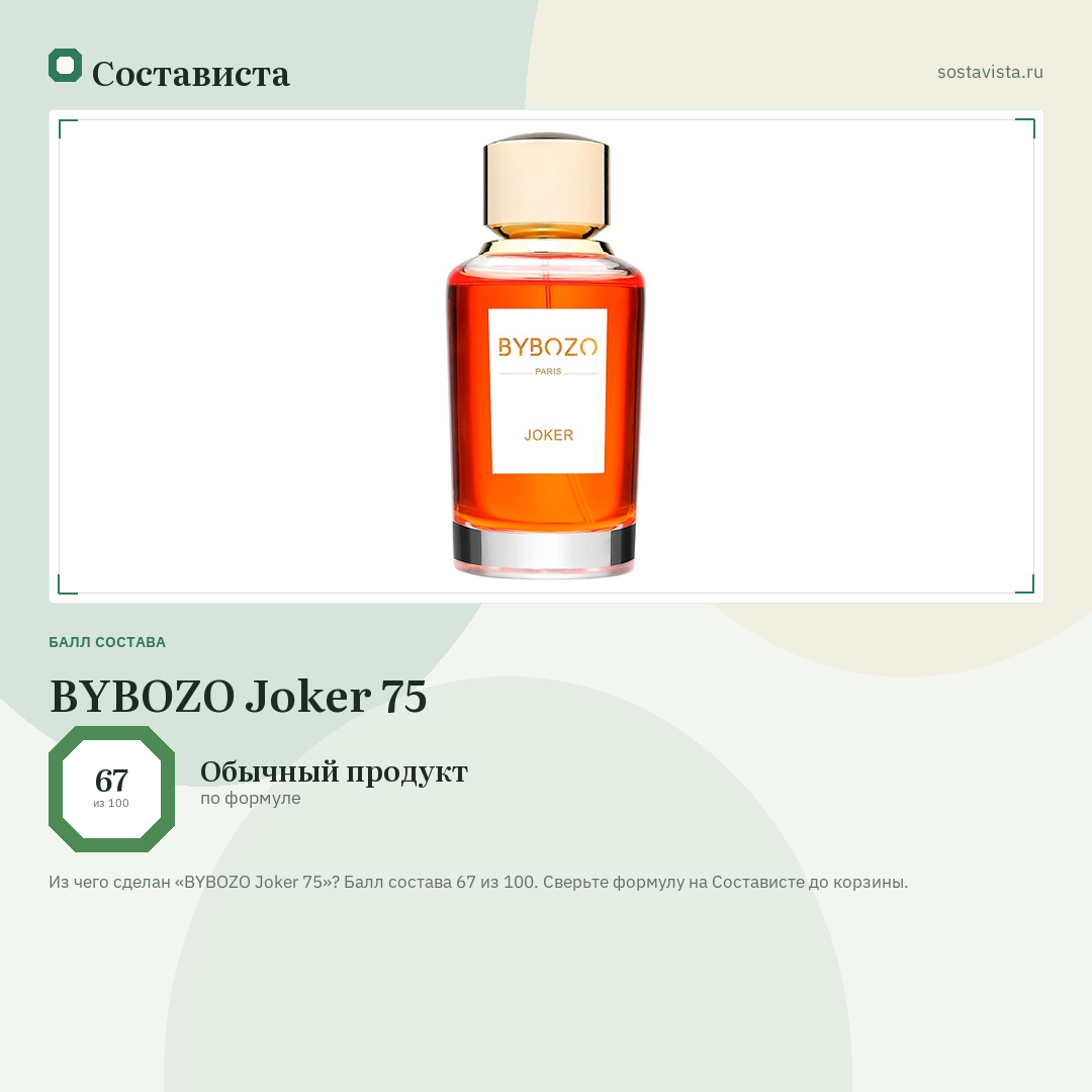 BYBOZO Joker 75: балл состава 67 из 100 — Состависта