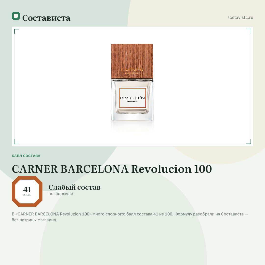 CARNER BARCELONA Revolucion 100: балл состава 41 из 100 — Состависта