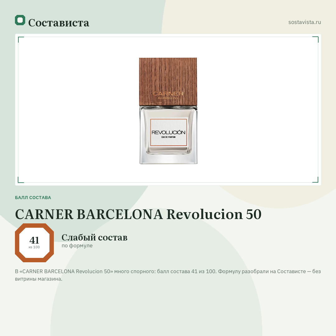 CARNER BARCELONA Revolucion 50: балл состава 41 из 100 — Состависта