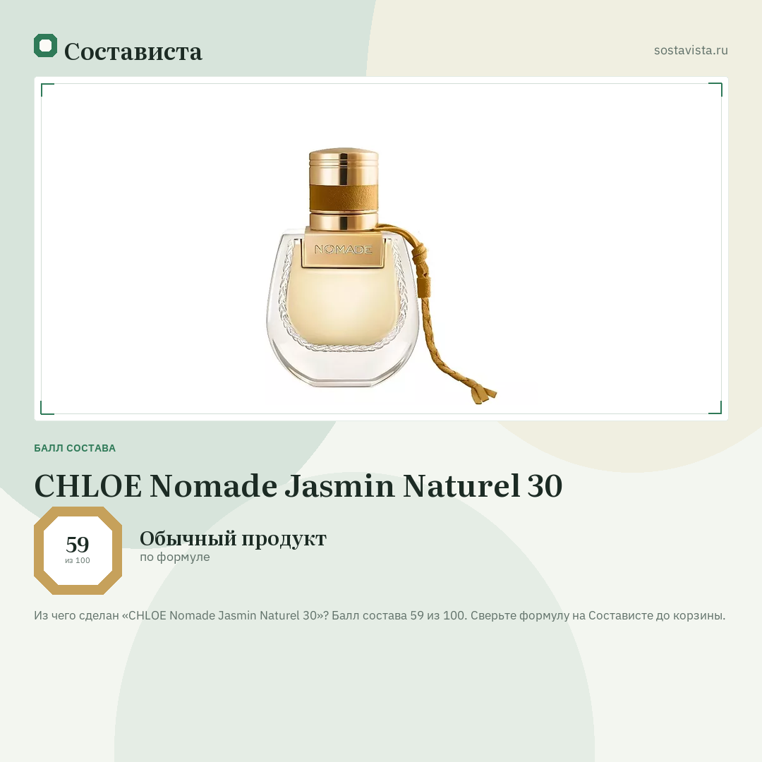 CHLOE Nomade Jasmin Naturel 30: балл состава 59 из 100 — Состависта