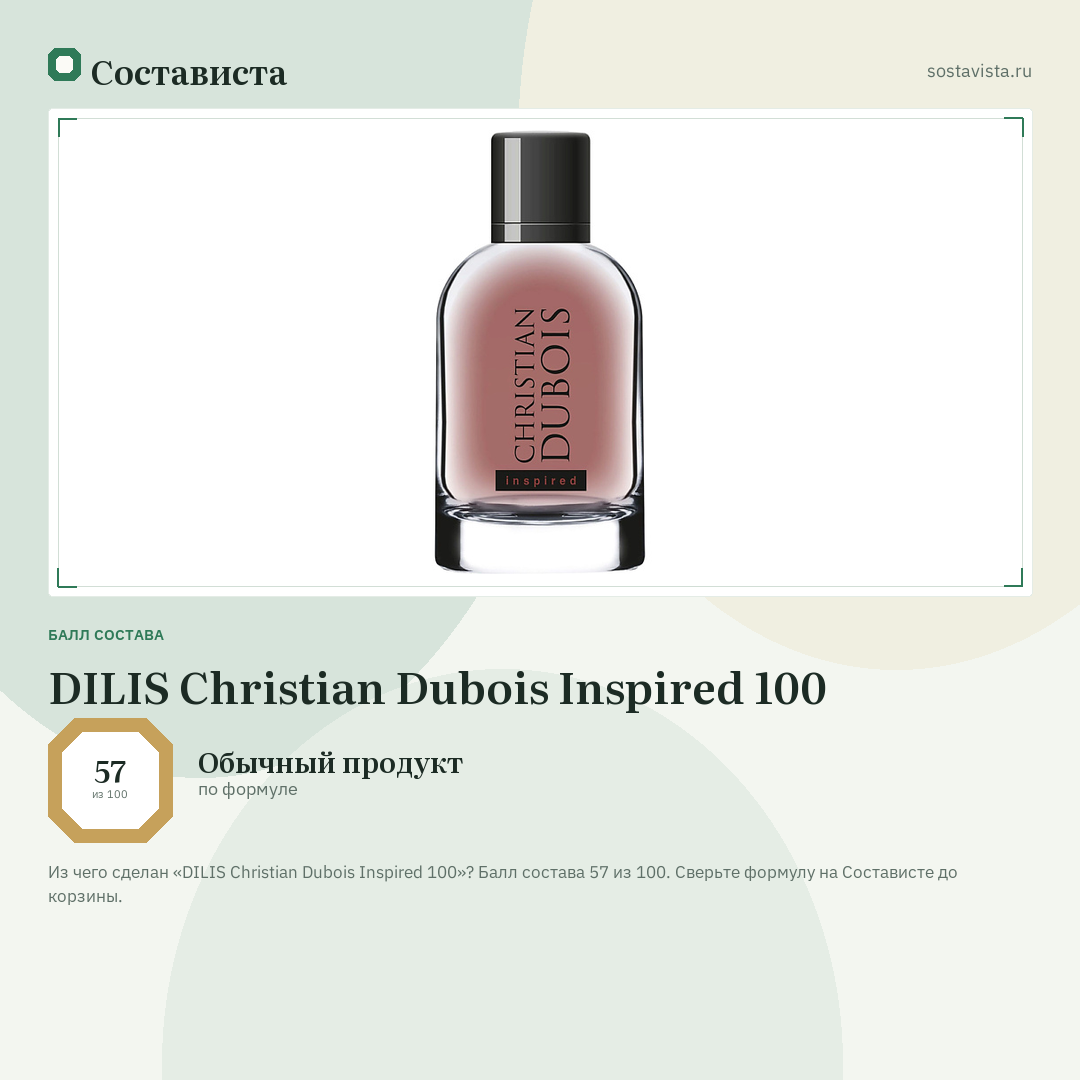 DILIS Christian Dubois Inspired 100: балл состава 57 из 100 — Состависта