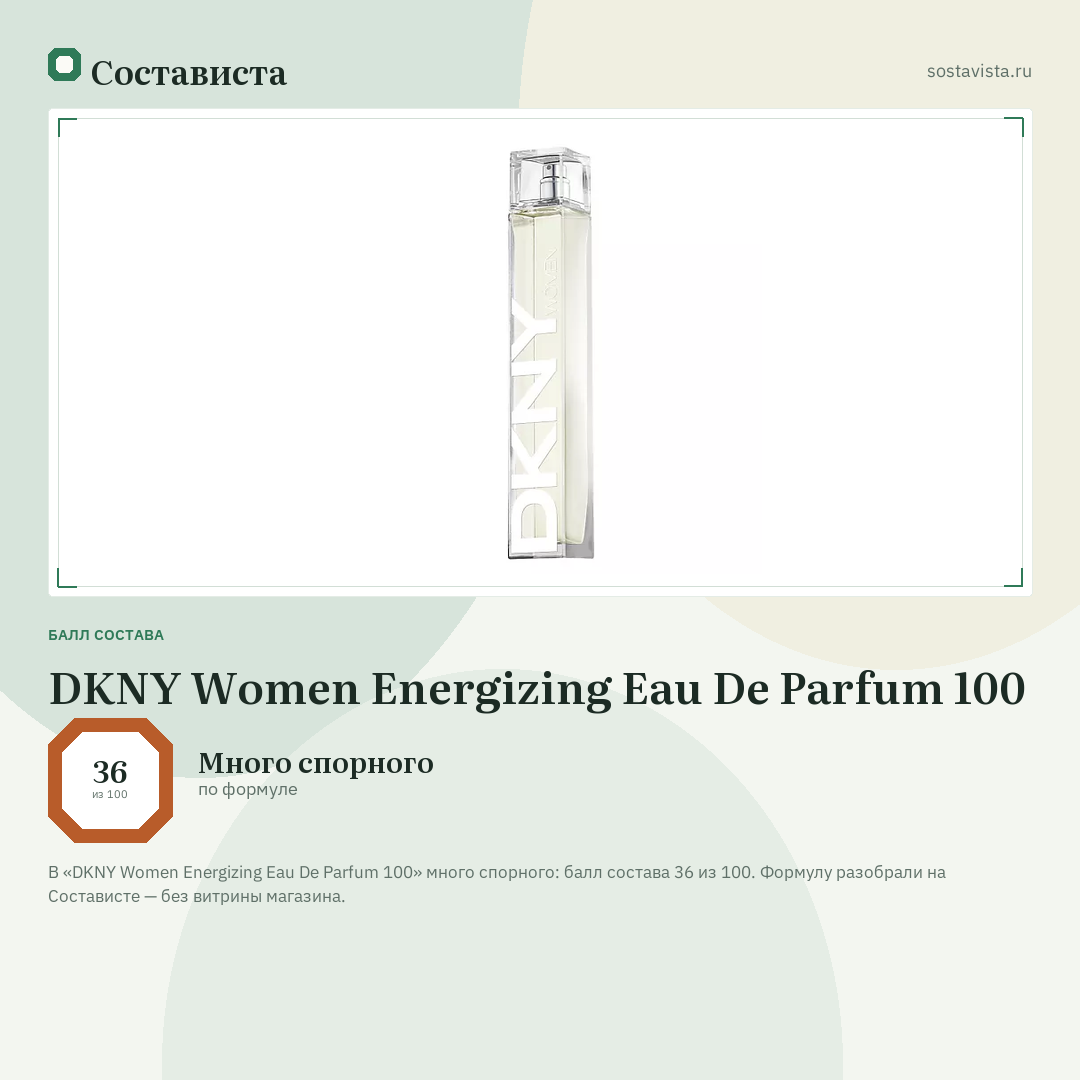 DKNY Women Energizing Eau De Parfum 100: балл состава 36 из 100 — Состависта