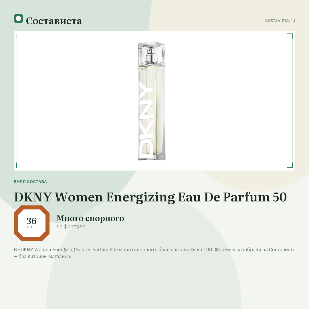 DKNY Women Energizing Eau De Parfum 50: балл состава 36 из 100 — Состависта