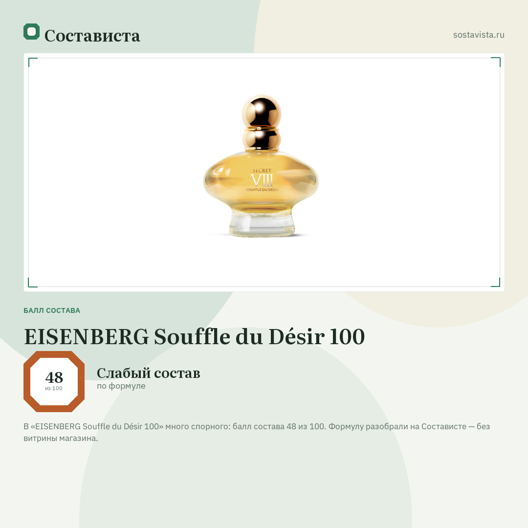 EISENBERG Souffle du Désir 100: балл состава 48 из 100 — Состависта