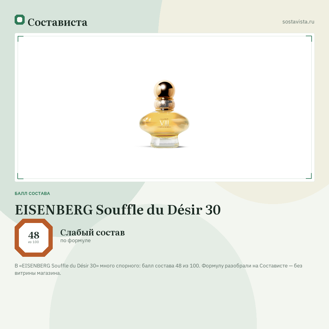 EISENBERG Souffle du Désir 30: балл состава 48 из 100 — Состависта