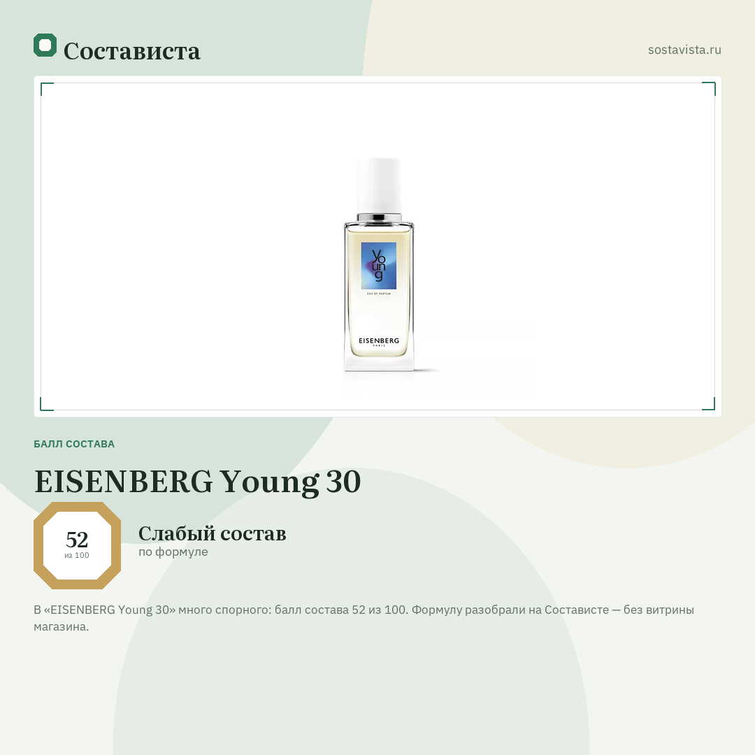 EISENBERG Young 30: балл состава 52 из 100 — Состависта