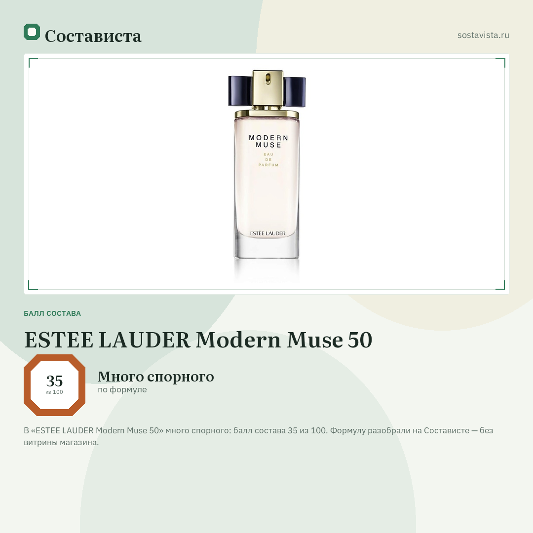 ESTEE LAUDER Modern Muse 50: балл состава 35 из 100 — Состависта
