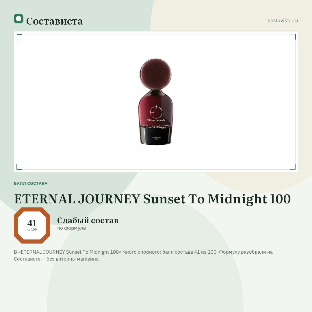 ETERNAL JOURNEY Sunset To Midnight 100: балл состава 41 из 100 — Состависта
