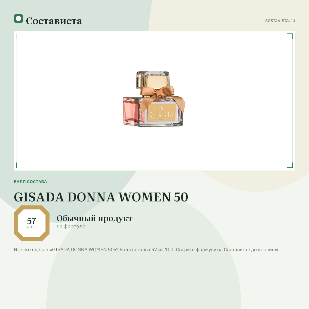 GISADA DONNA WOMEN 50: балл состава 57 из 100 — Состависта