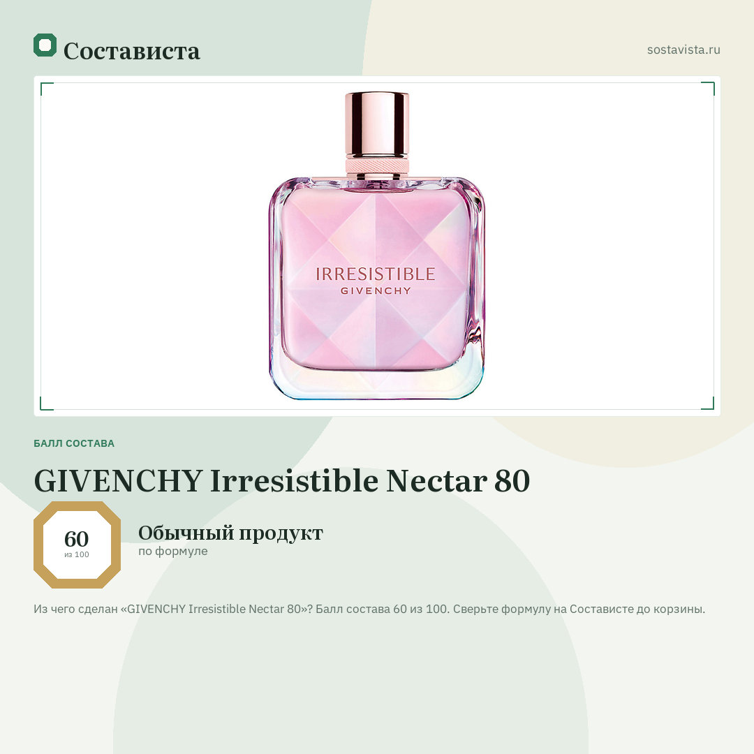 GIVENCHY Irresistible Nectar 80: балл состава 60 из 100 — Состависта