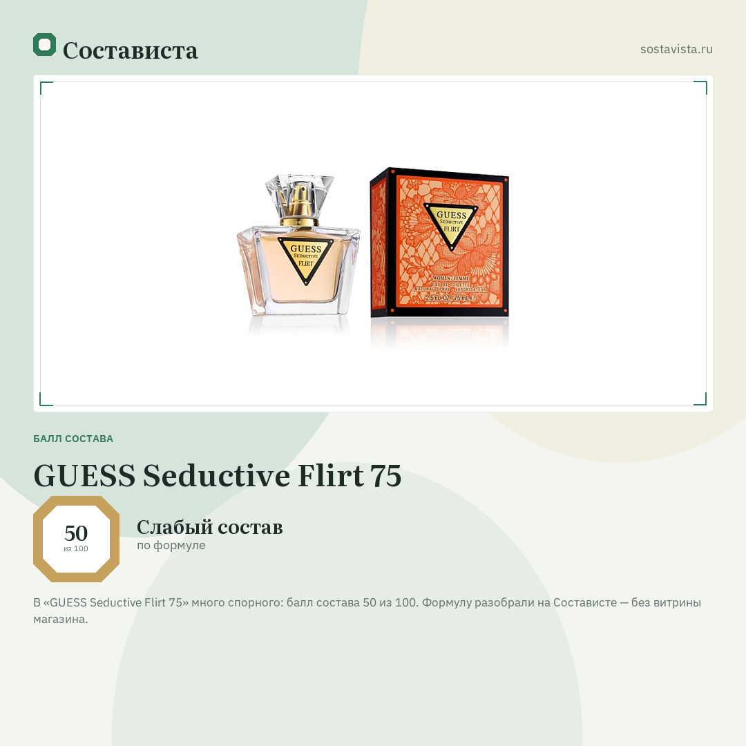 GUESS Seductive Flirt 75: балл состава 50 из 100 — Состависта