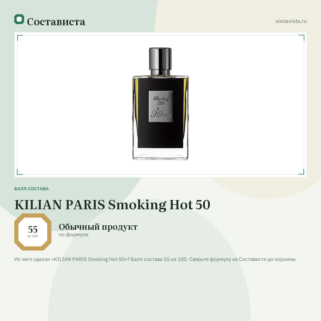 KILIAN PARIS Smoking Hot 50: балл состава 55 из 100 — Состависта