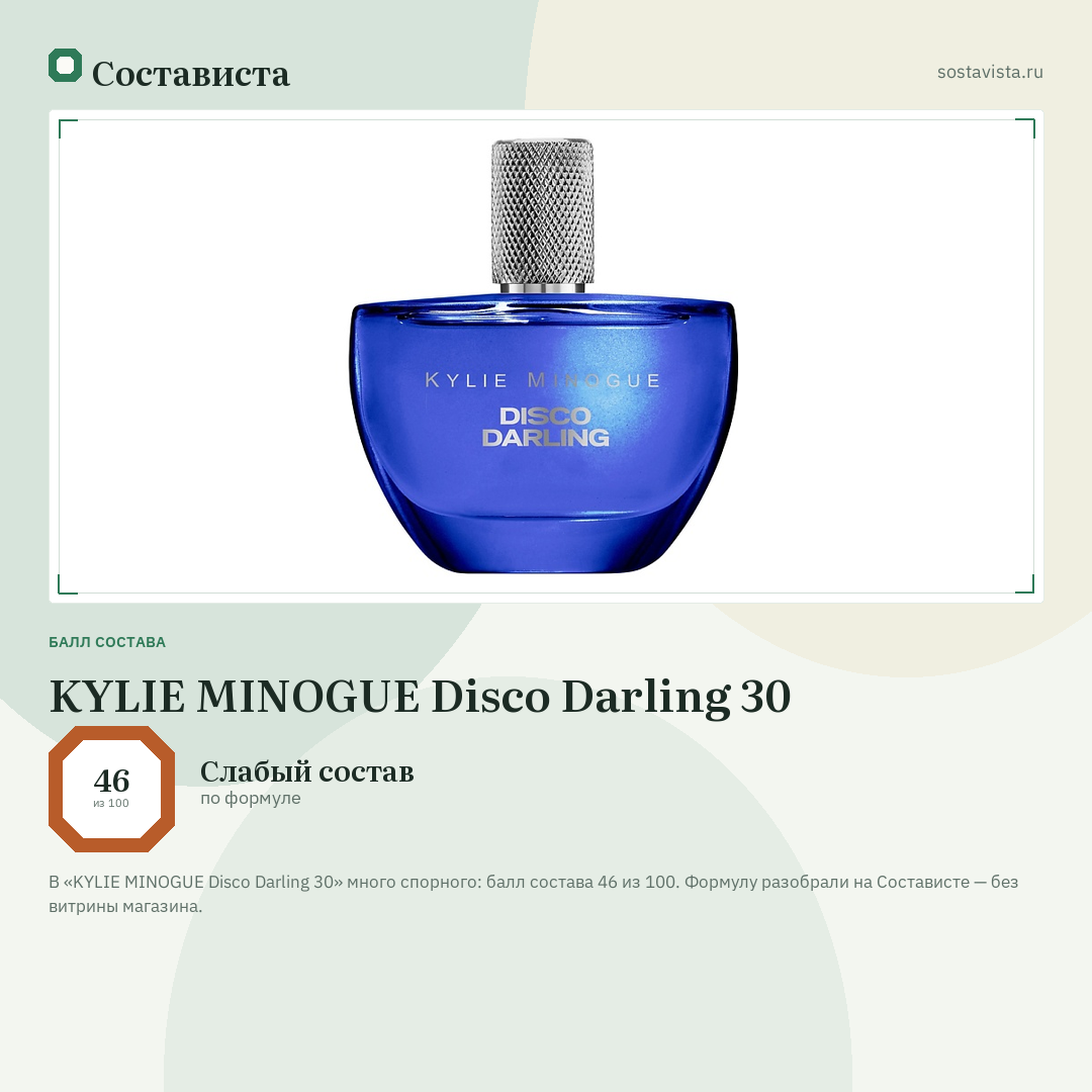 KYLIE MINOGUE Disco Darling 30: балл состава 46 из 100 — Состависта