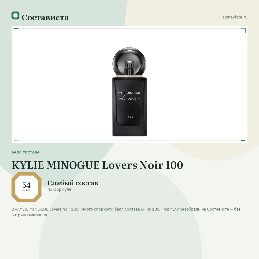 KYLIE MINOGUE Lovers Noir 100: балл состава 54 из 100 — Состависта