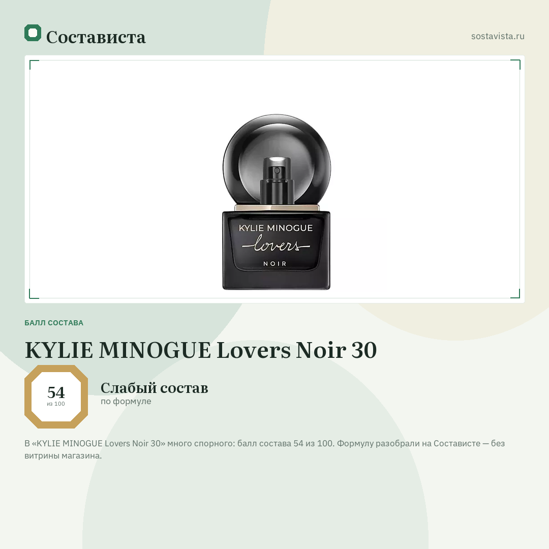 KYLIE MINOGUE Lovers Noir 30: балл состава 54 из 100 — Состависта