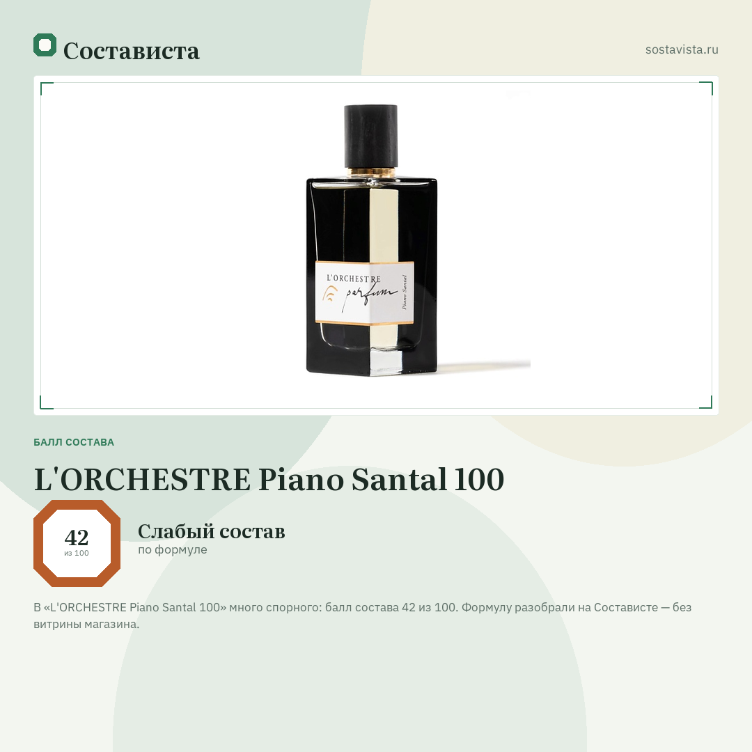 L'ORCHESTRE Piano Santal 100: балл состава 42 из 100 — Состависта