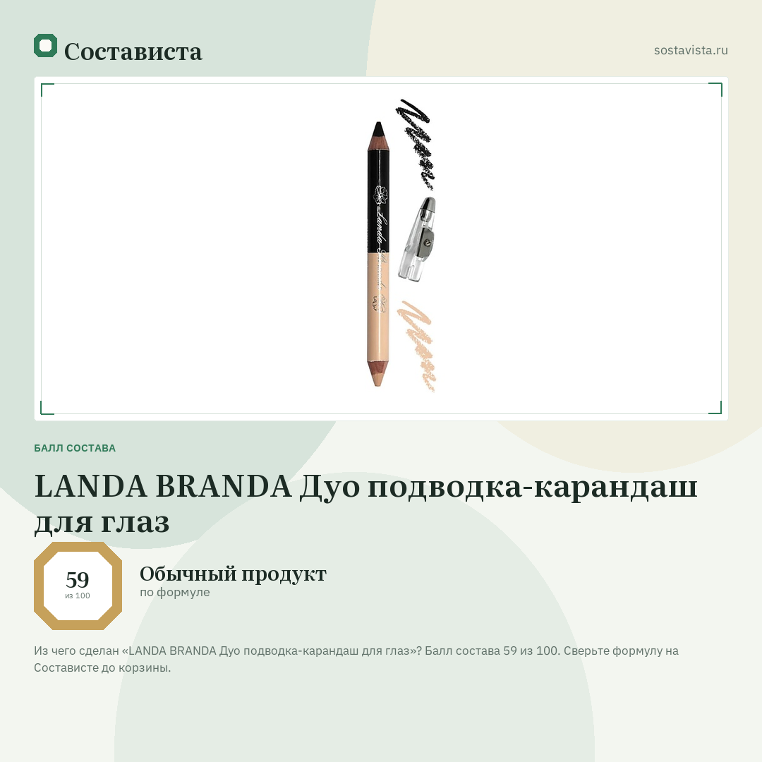 LANDA BRANDA Дуо подводка-карандаш для глаз: балл состава 59 из 100 — Состависта