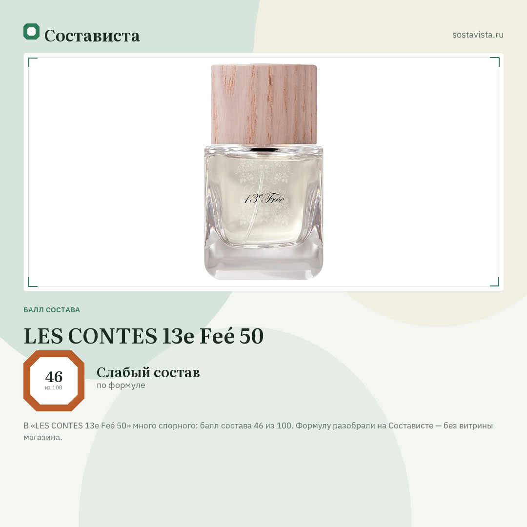 LES CONTES 13e Feé 50: балл состава 46 из 100 — Состависта