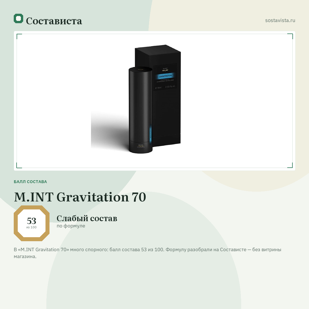 M.INT Gravitation 70: балл состава 53 из 100 — Состависта