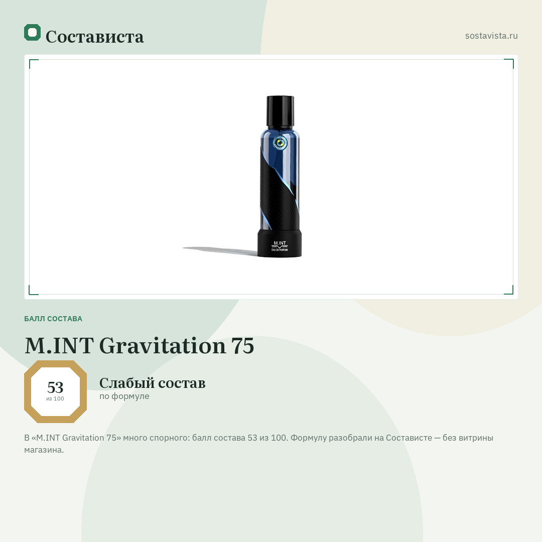 M.INT Gravitation 75: балл состава 53 из 100 — Состависта