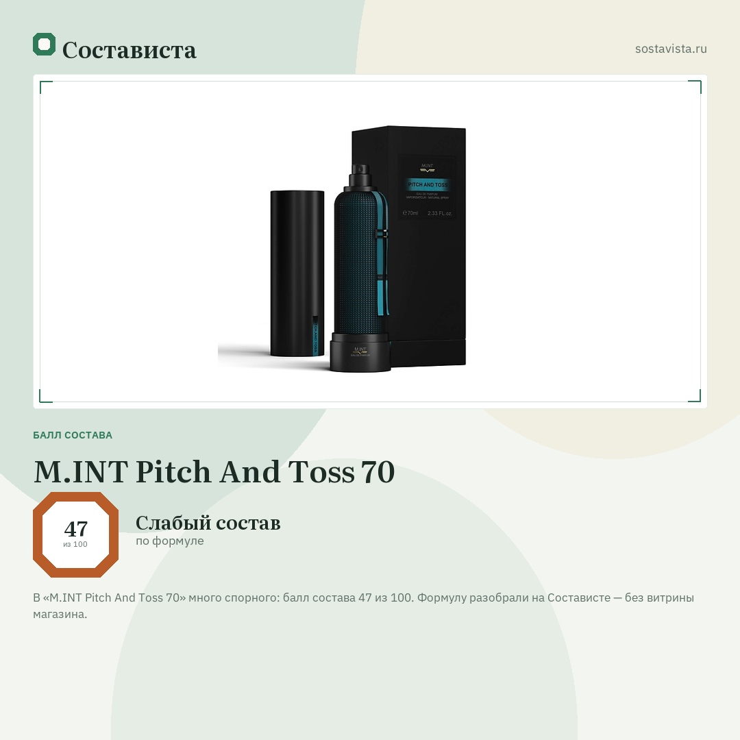 M.INT Pitch And Toss 70: балл состава 47 из 100 — Состависта