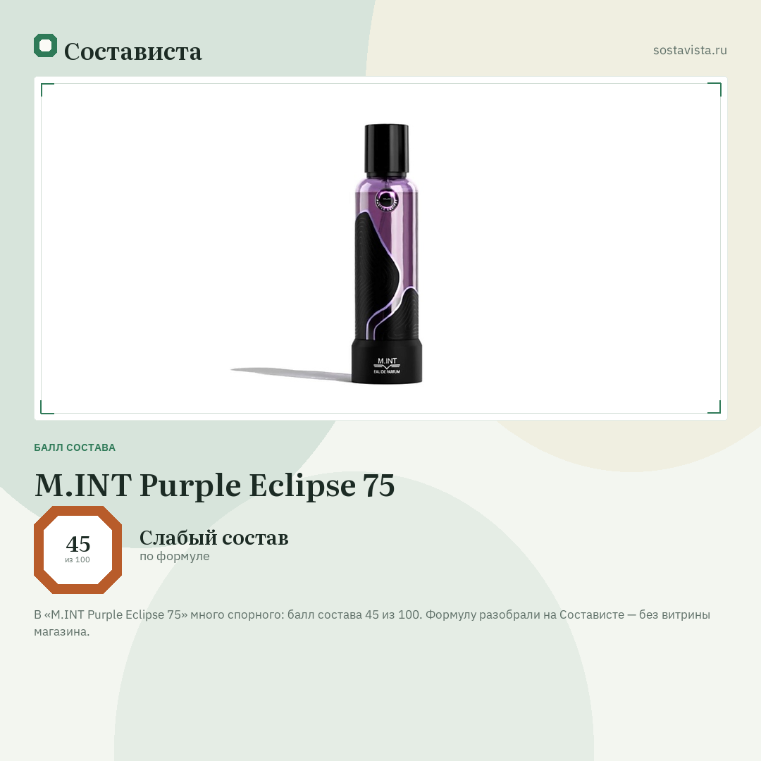 M.INT Purple Eclipse 75: балл состава 45 из 100 — Состависта