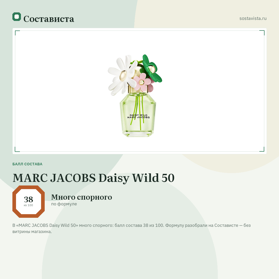 MARC JACOBS Daisy Wild 50: балл состава 38 из 100 — Состависта