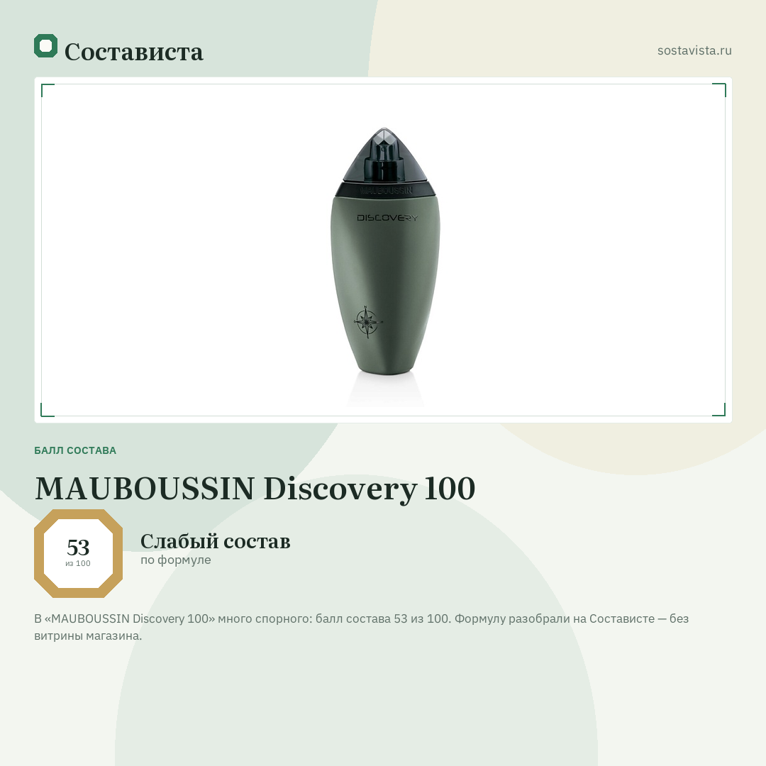 MAUBOUSSIN Discovery 100: балл состава 53 из 100 — Состависта