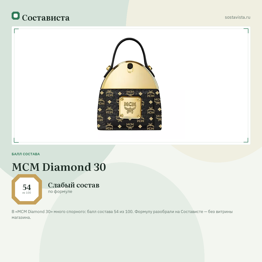 MCM Diamond 30: балл состава 54 из 100 — Состависта