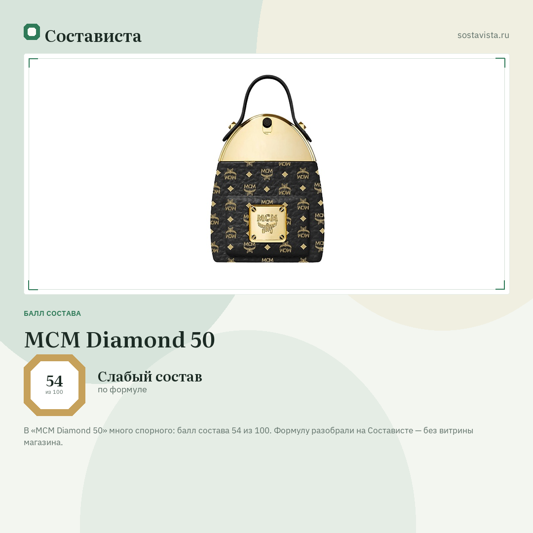 MCM Diamond 50: балл состава 54 из 100 — Состависта