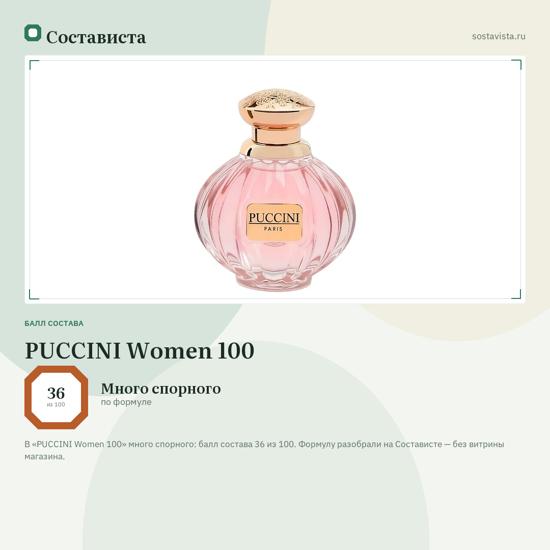 PUCCINI Women 100: балл состава 36 из 100 — Состависта