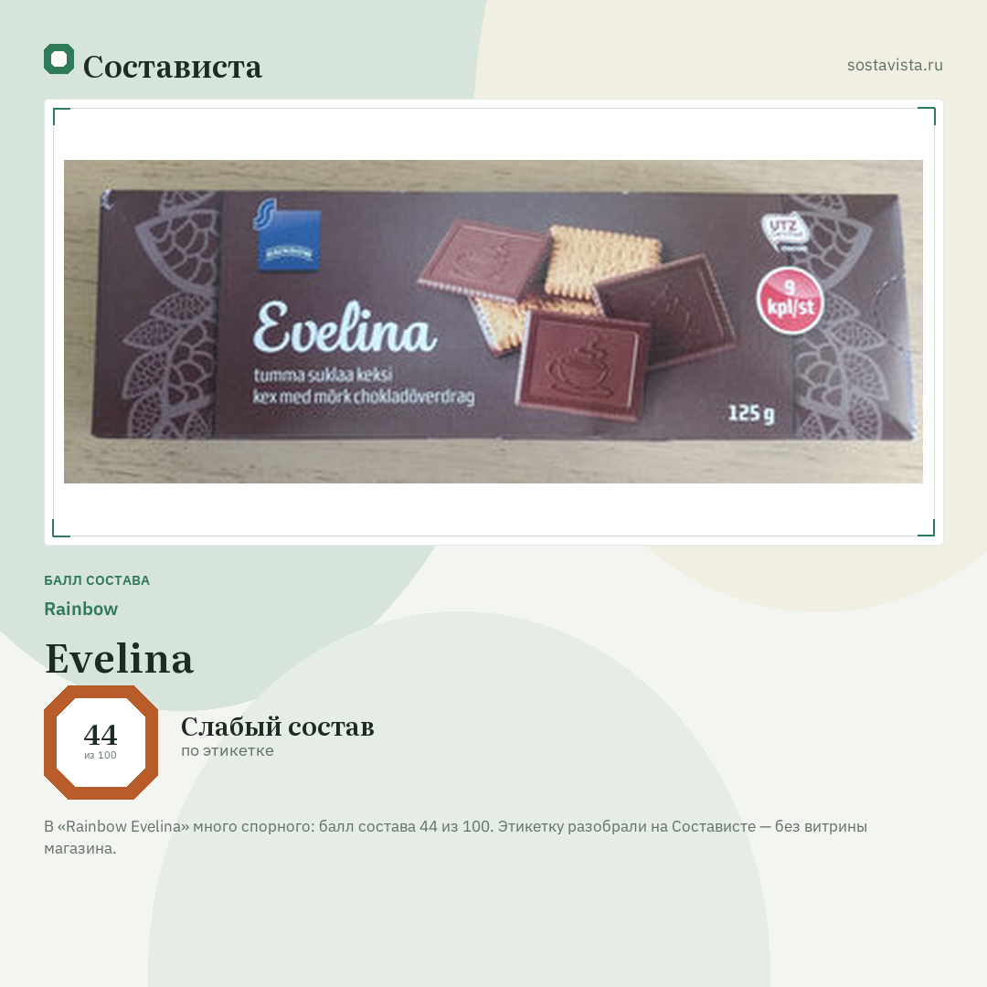 Rainbow Evelina: балл состава 44 из 100 — Состависта