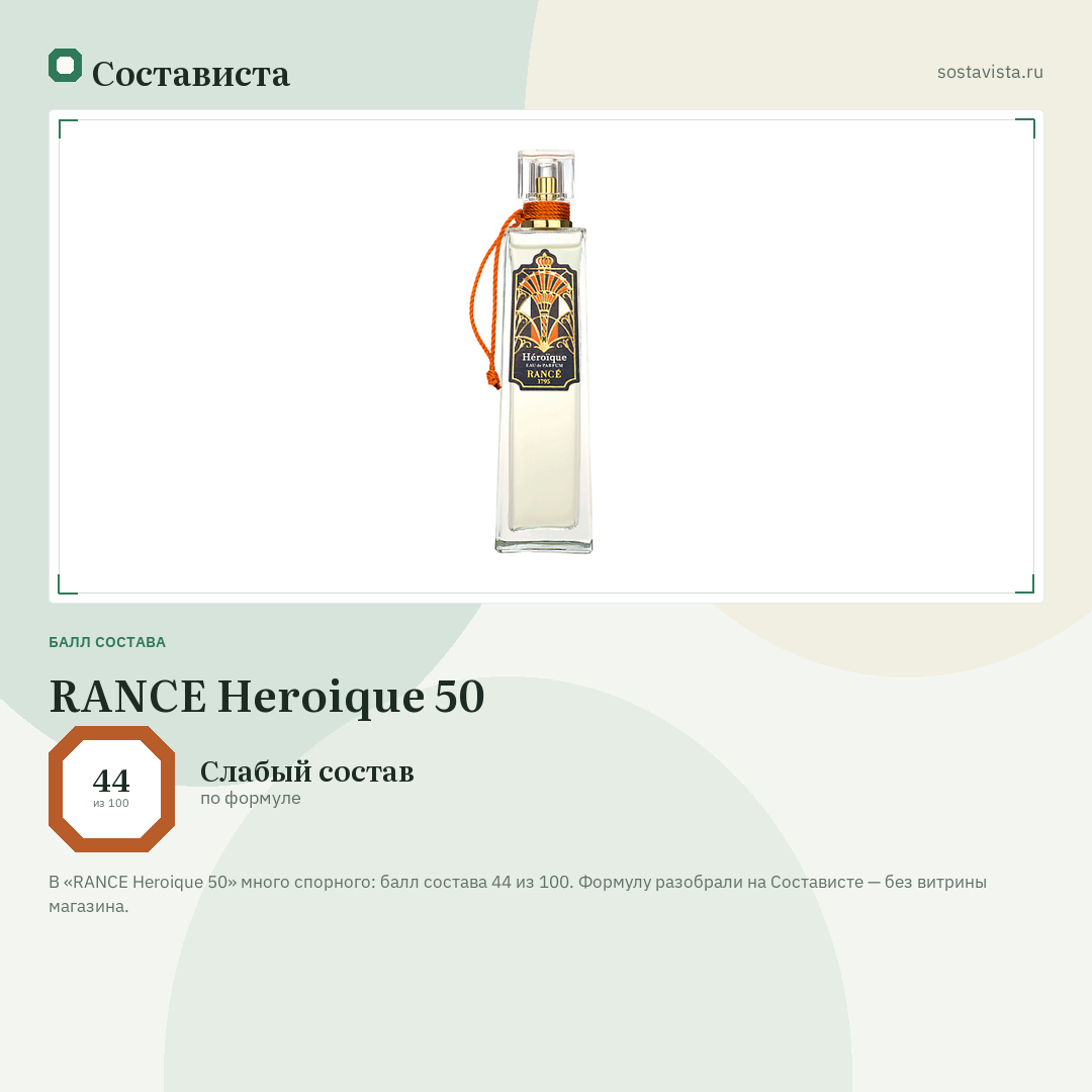 RANCE Heroique 50: балл состава 44 из 100 — Состависта