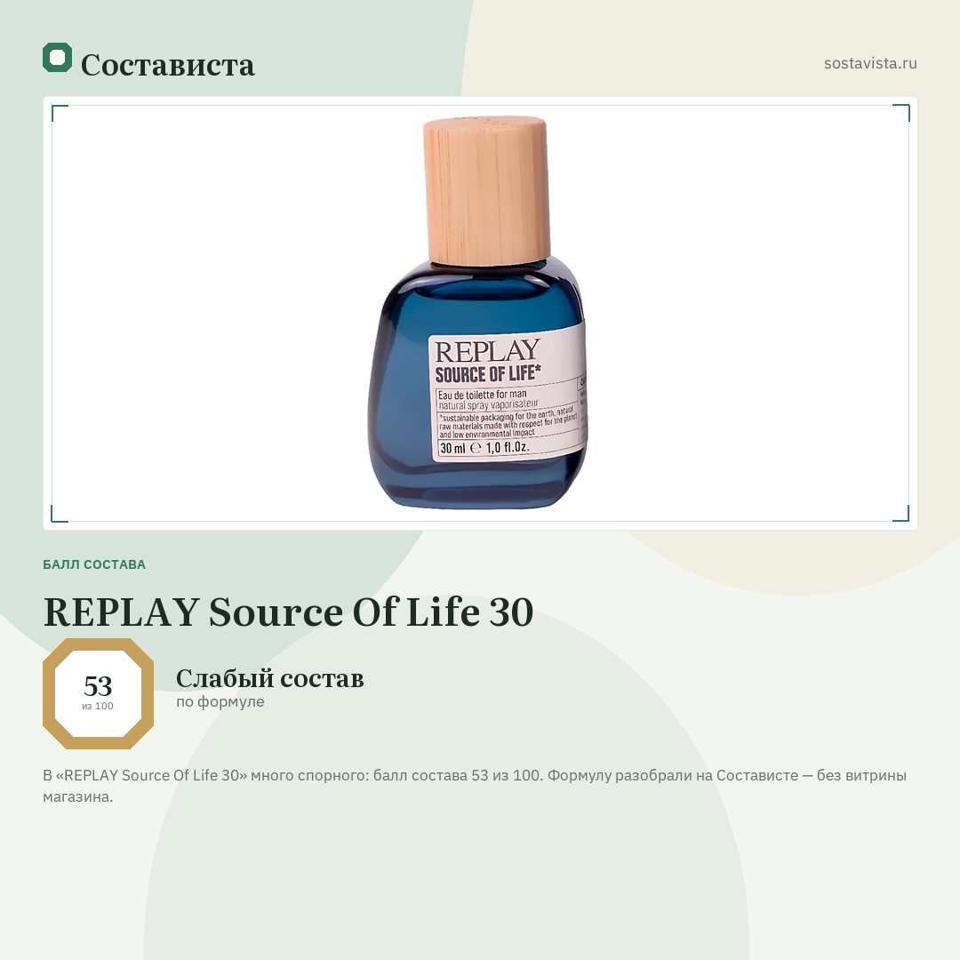 REPLAY Source Of Life 30: балл состава 53 из 100 — Состависта