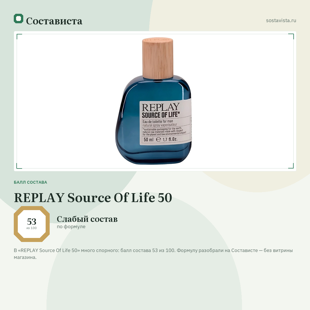 REPLAY Source Of Life 50: балл состава 53 из 100 — Состависта