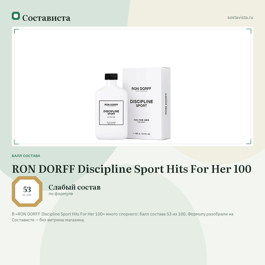 RON DORFF Discipline Sport Hits For Her 100: балл состава 53 из 100 — Состависта