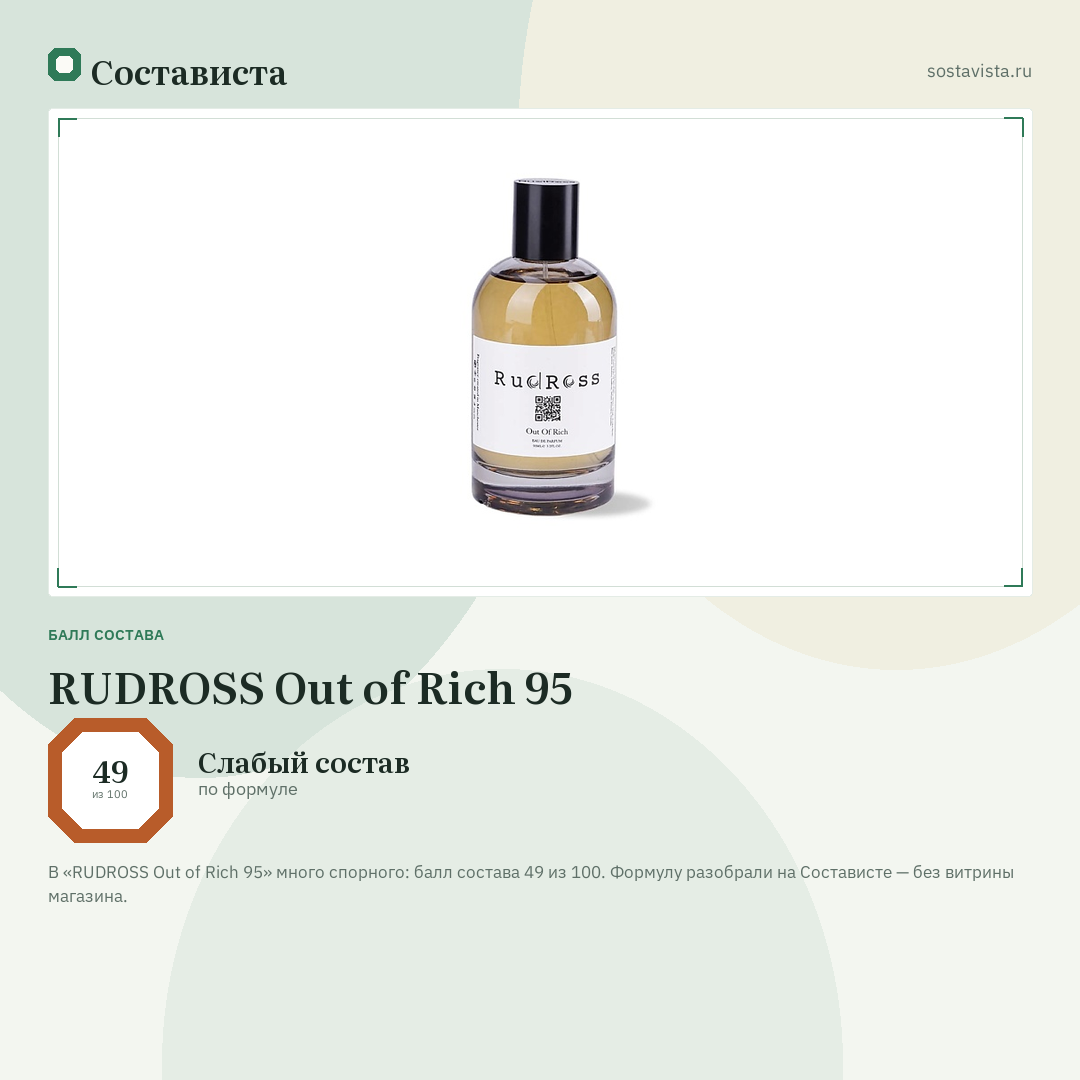 RUDROSS Out of Rich 95: балл состава 49 из 100 — Состависта