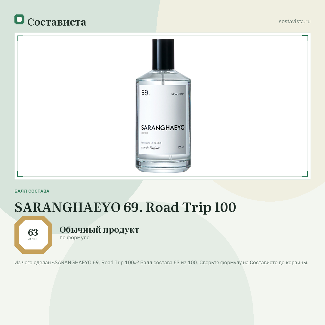 SARANGHAEYO 69. Road Trip 100: балл состава 63 из 100 — Состависта