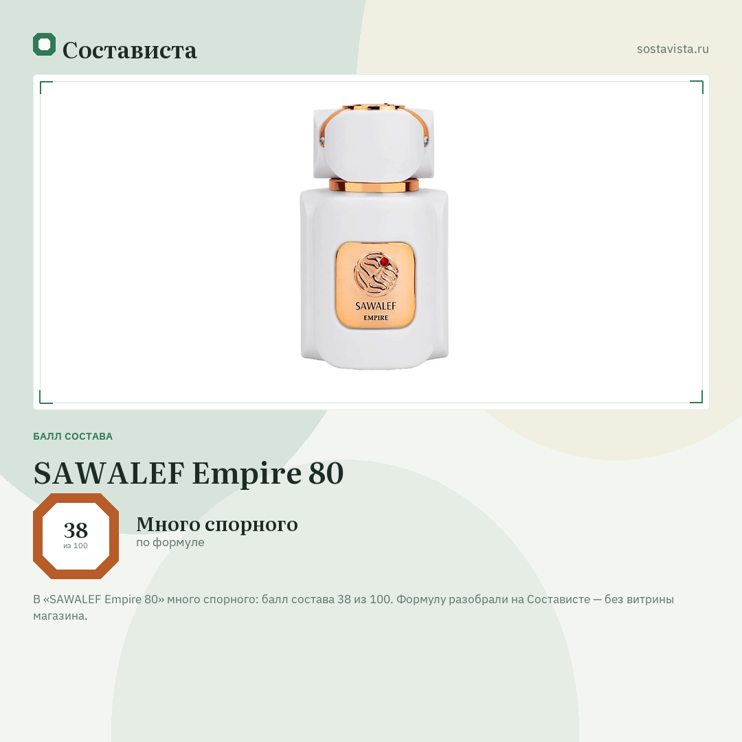 SAWALEF Empire 80: балл состава 38 из 100 — Состависта